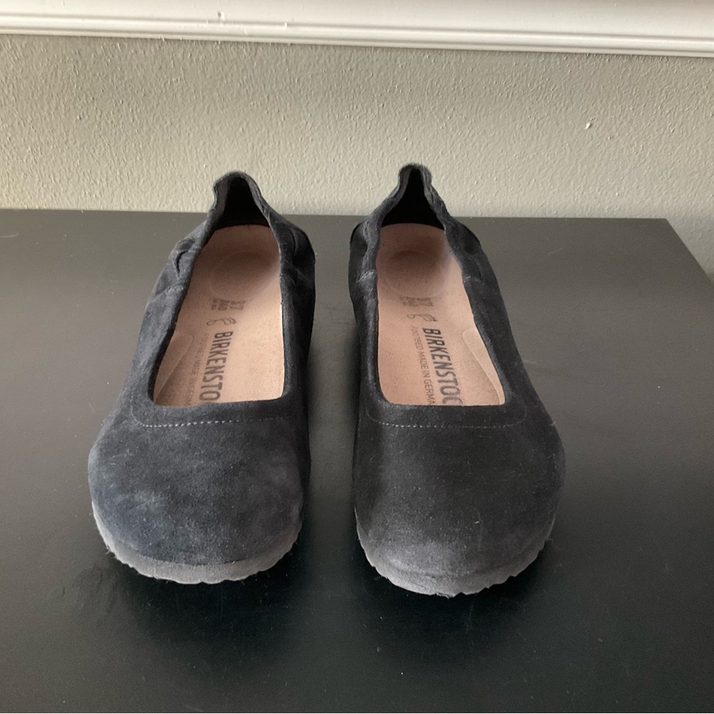 Birkenstock Women's Black Suede Ballet Flat Loafers